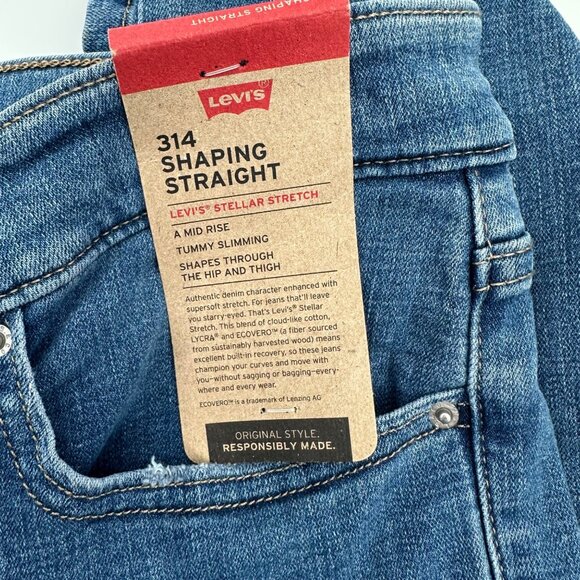 NWT Levis Womens 314 Shaping Straight Tummy Slimming Stellar Stretch Jeans 31 - Picture 7 of 16